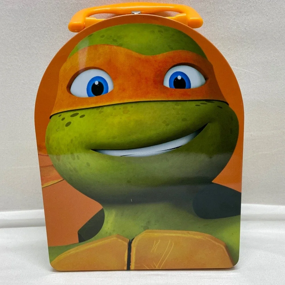 TMNT Teenage Mutant Ninja Turtles Tin Box/Lunchbox W/ Handle-Michaelangelo MIKEY